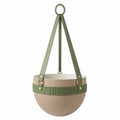 Pot de Fleur Suspendu Beige et Vert