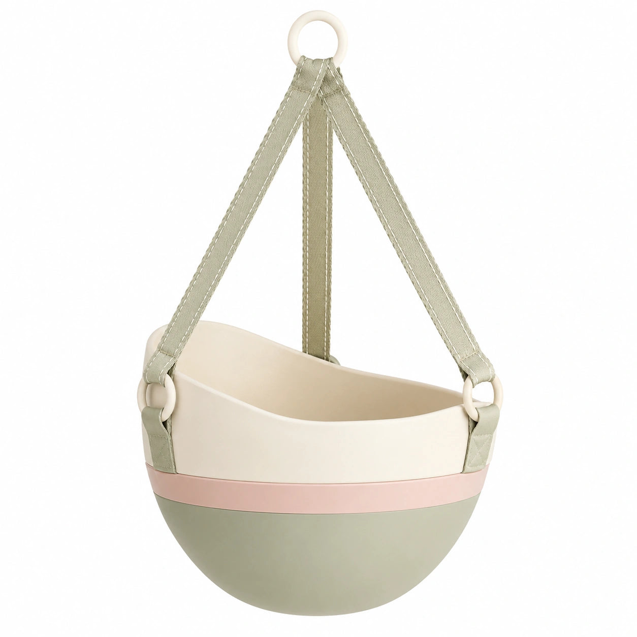 Suspension Florale Beige/Rose/Vert avec Sangles Réglables