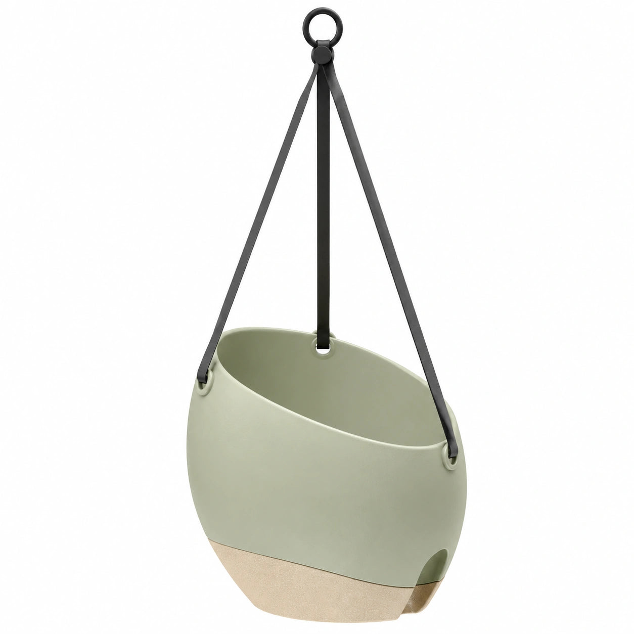 Pot de fleurs suspendu vert clair avec sangle réglable
