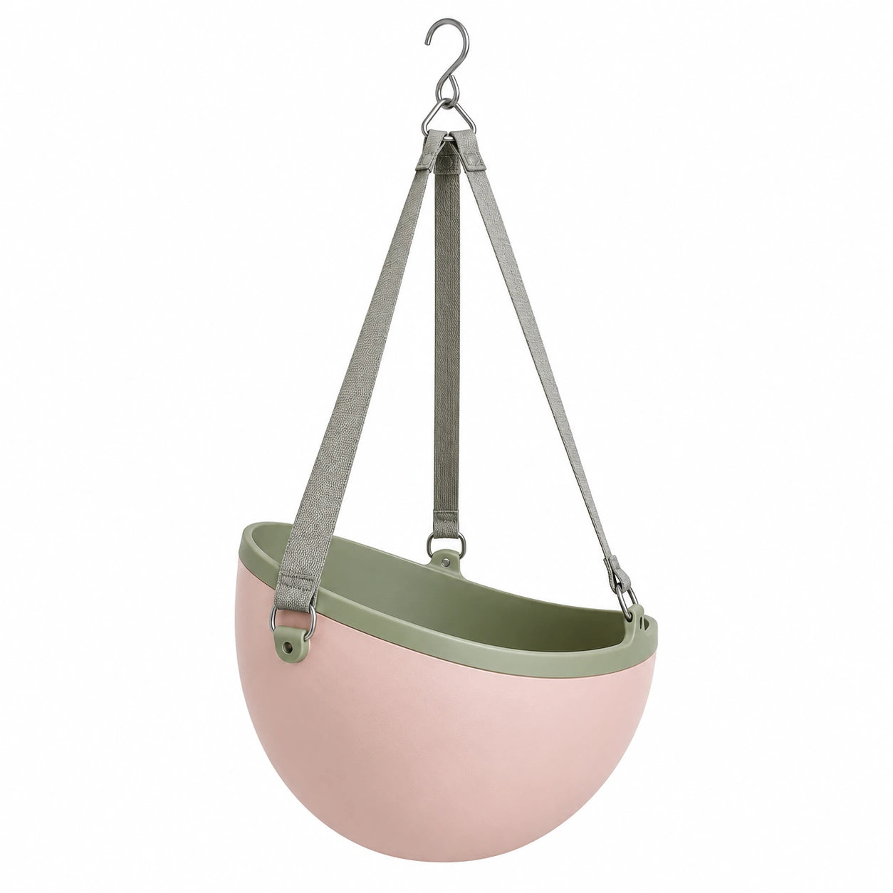 Pot de Fleurs Suspendu Rose et Vert avec Système de Drainage