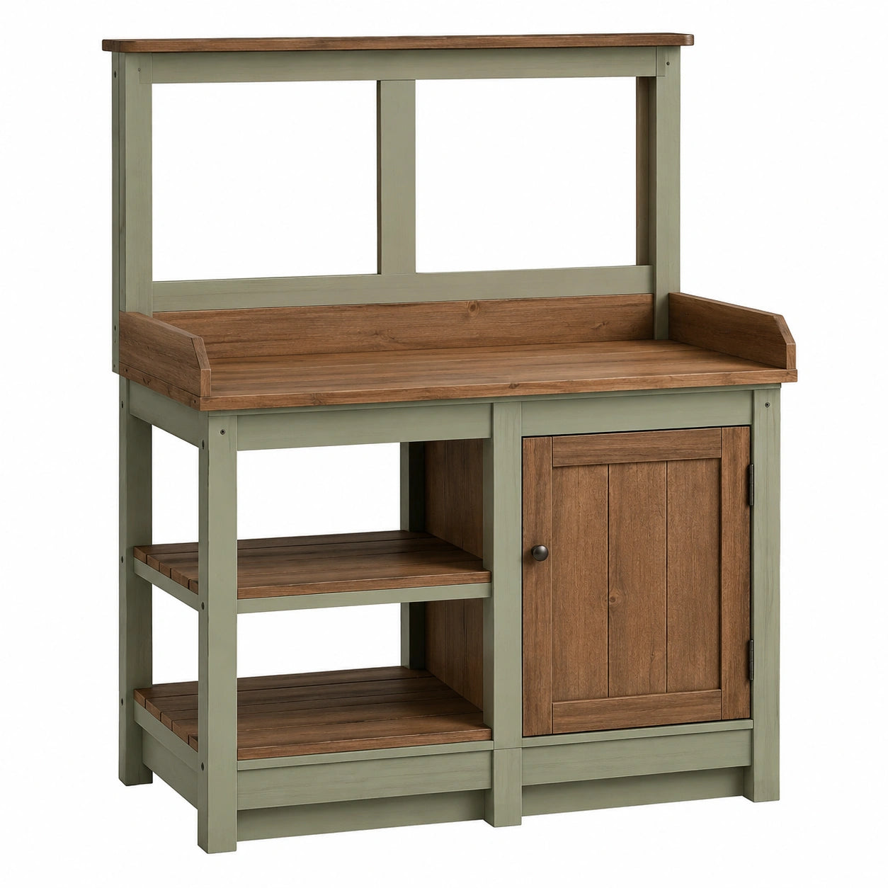 Table de Jardinage avec Étagères Bois et Vert