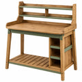 Établi de Jardin en Bois avec Étagères Marron/Vert
