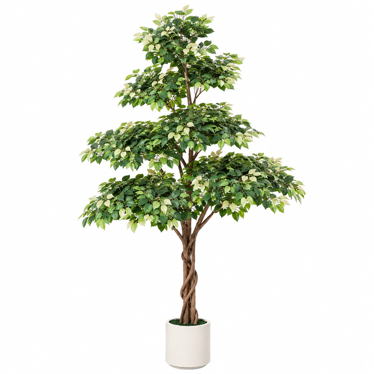 Arbre Artificiel avec Feuilles Vertes et Pot en Céramique 180 cm