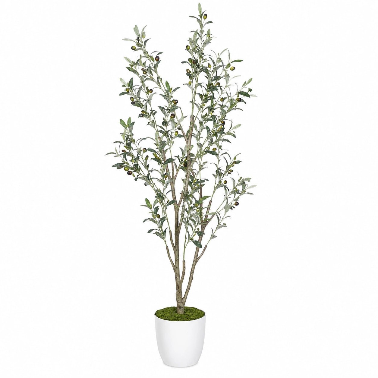 Arbre d'olivier artificiel vert 150 cm avec pot blanc pour intérieur