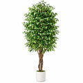 Ficus artificiel réaliste 150 cm avec pot en céramique