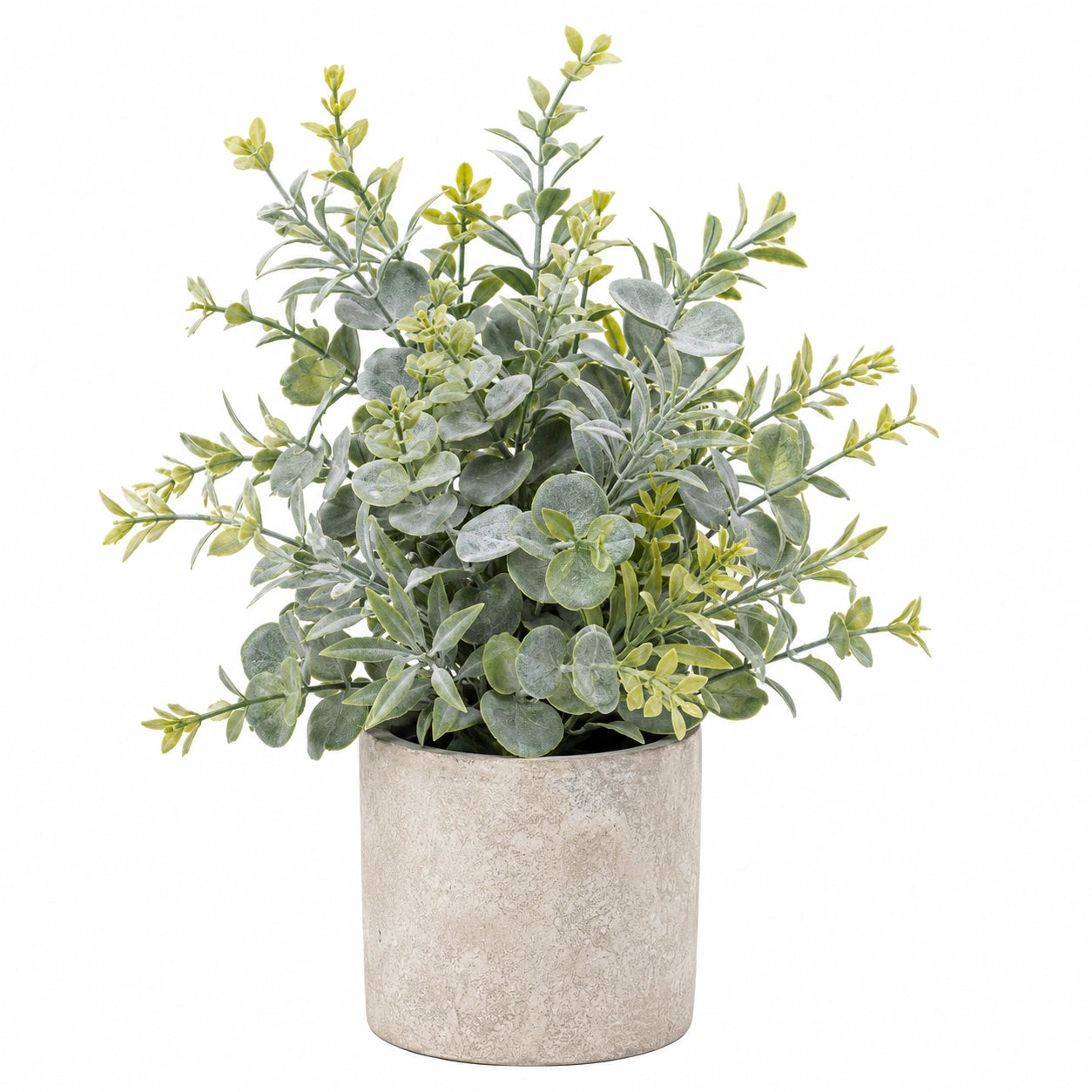Plante Verte Artificielle avec Pot en Pierre