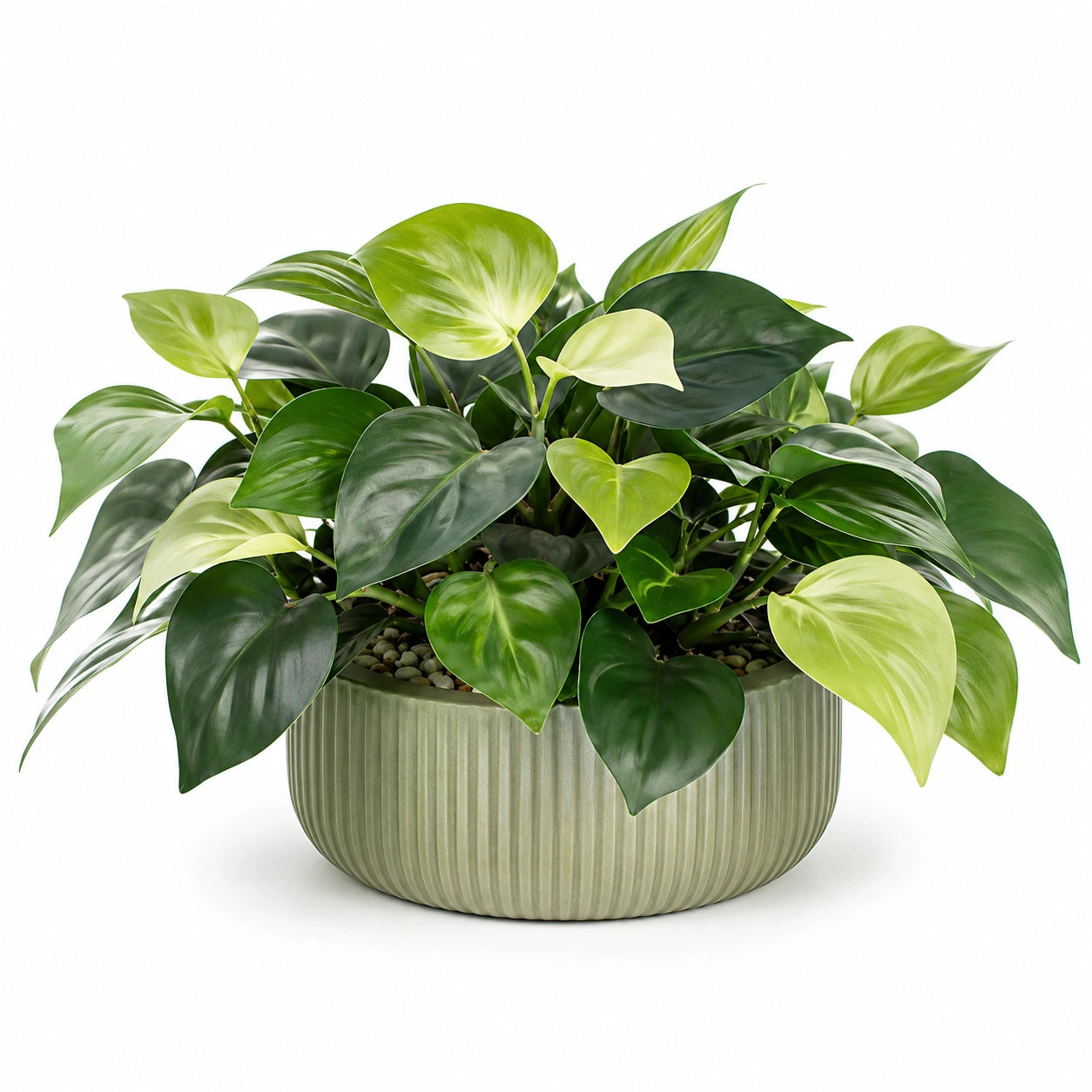 Plante Verte Artificielle en Pot Céramique 40cm