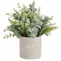Plante Artificielle en Pot avec Feuillage Vert et Gris 23cm