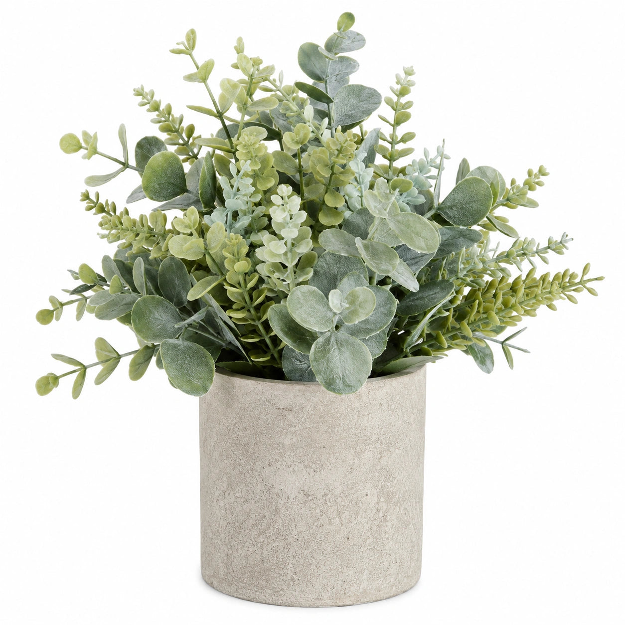 Plante Artificielle en Pot avec Feuillage Vert et Gris 23cm