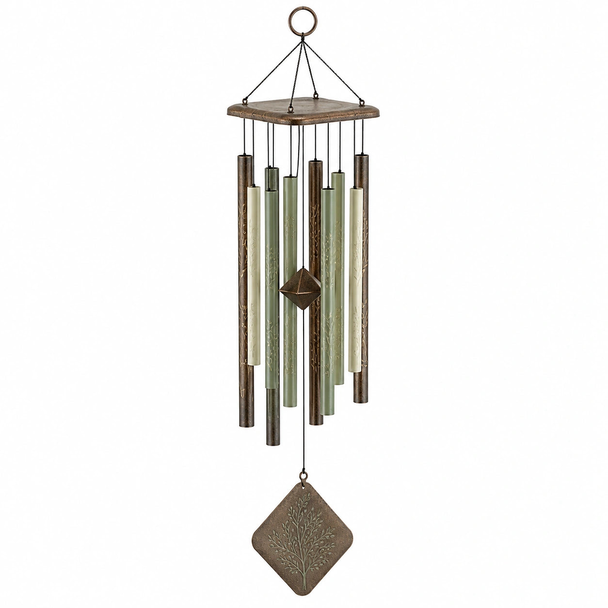 Carillon Éolien Extérieur Bronze et Vert 90 cm