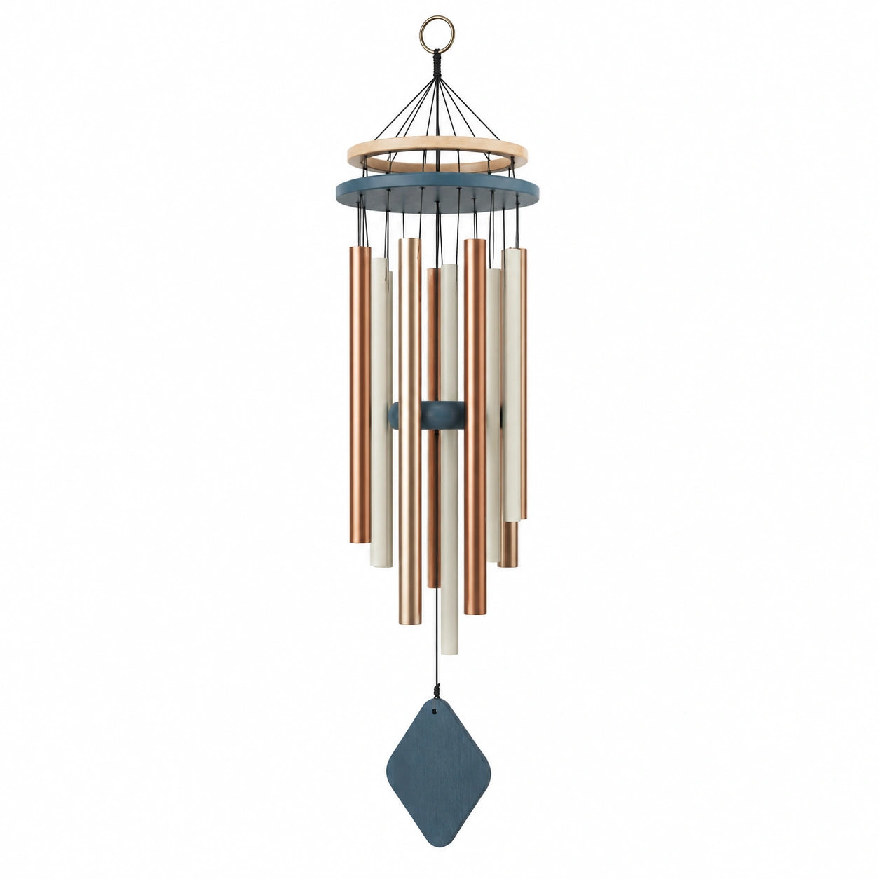 Carillon à vent extérieur en cuivre et beige