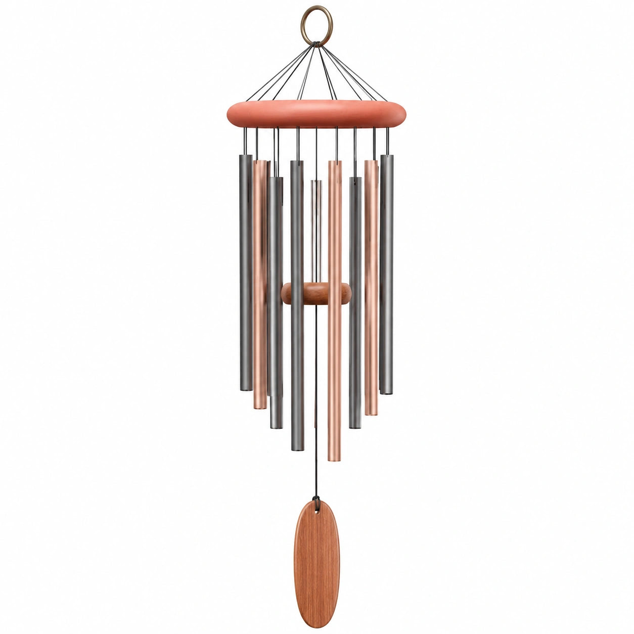 Carillon éolien en cuivre et métal pour extérieur, 90 cm