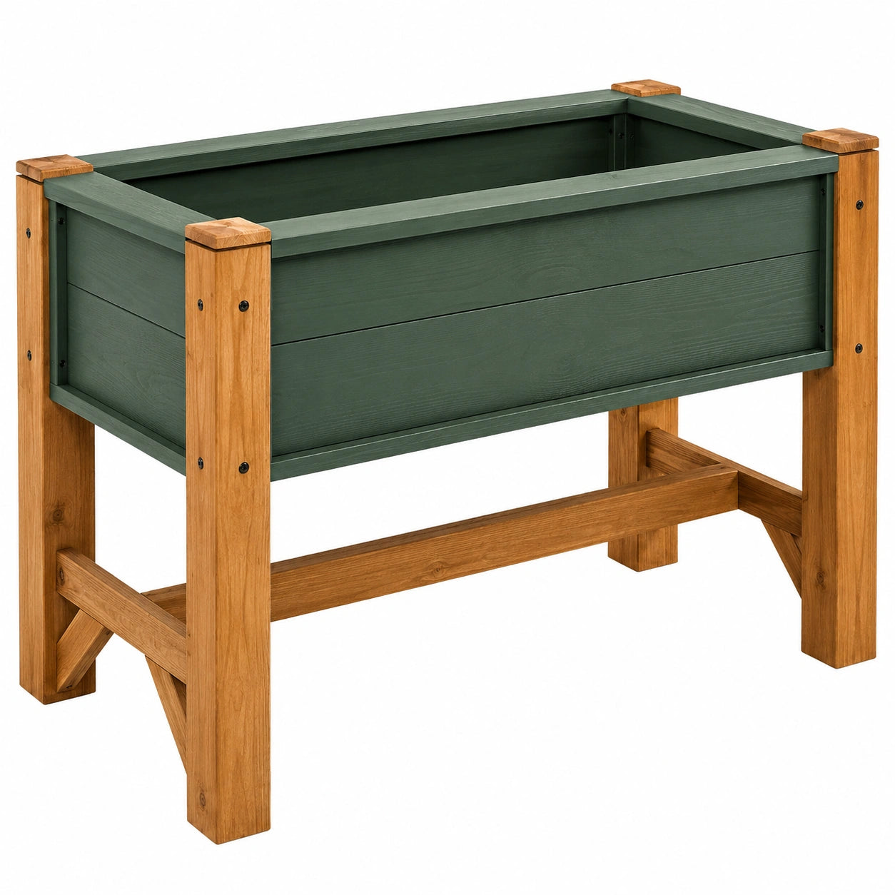 Jardinière surélevée extérieure vert et marron