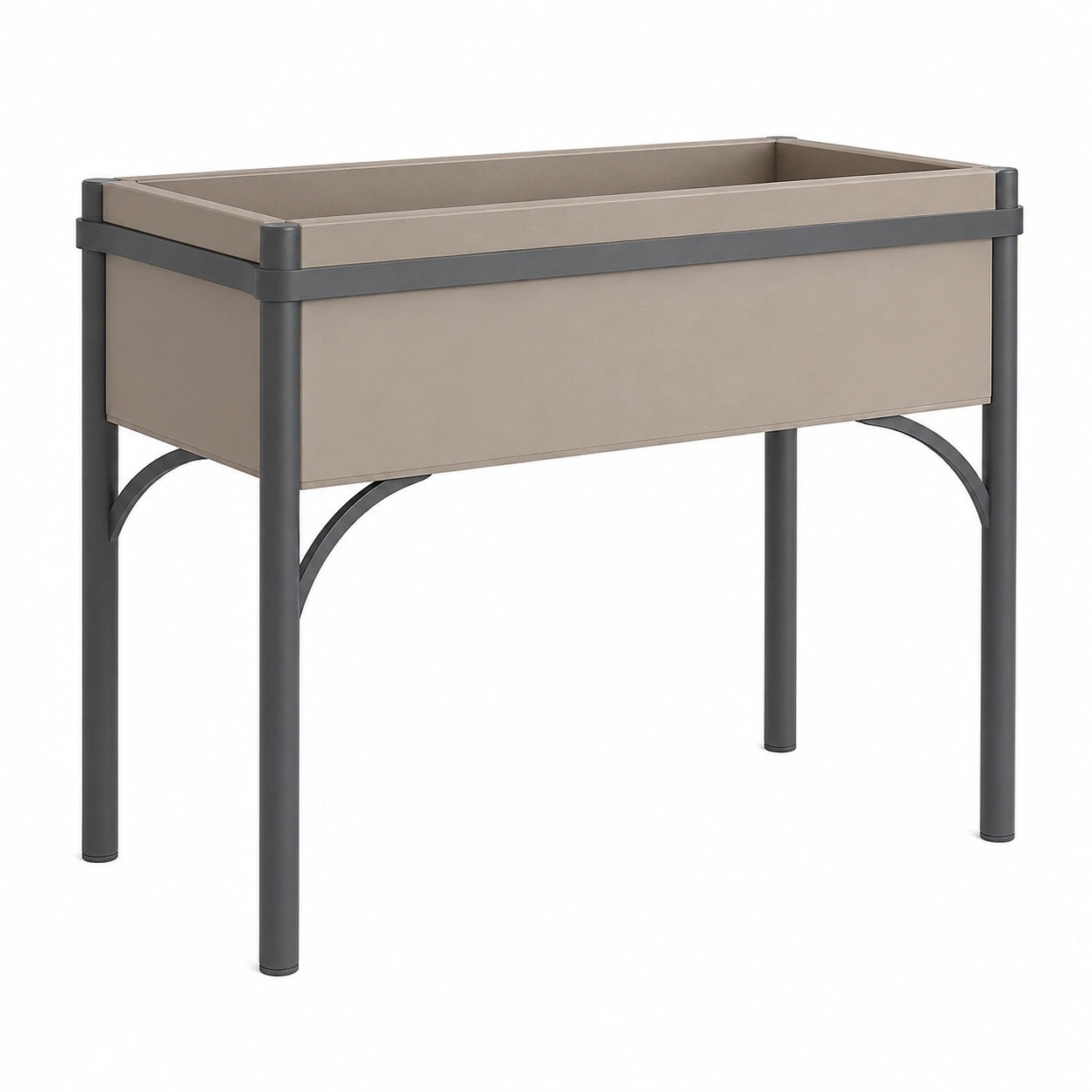 Jardinière surélevée beige avec cadre métallique robuste