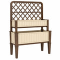 Jardinière surélevée avec treillis en Bois et Crème