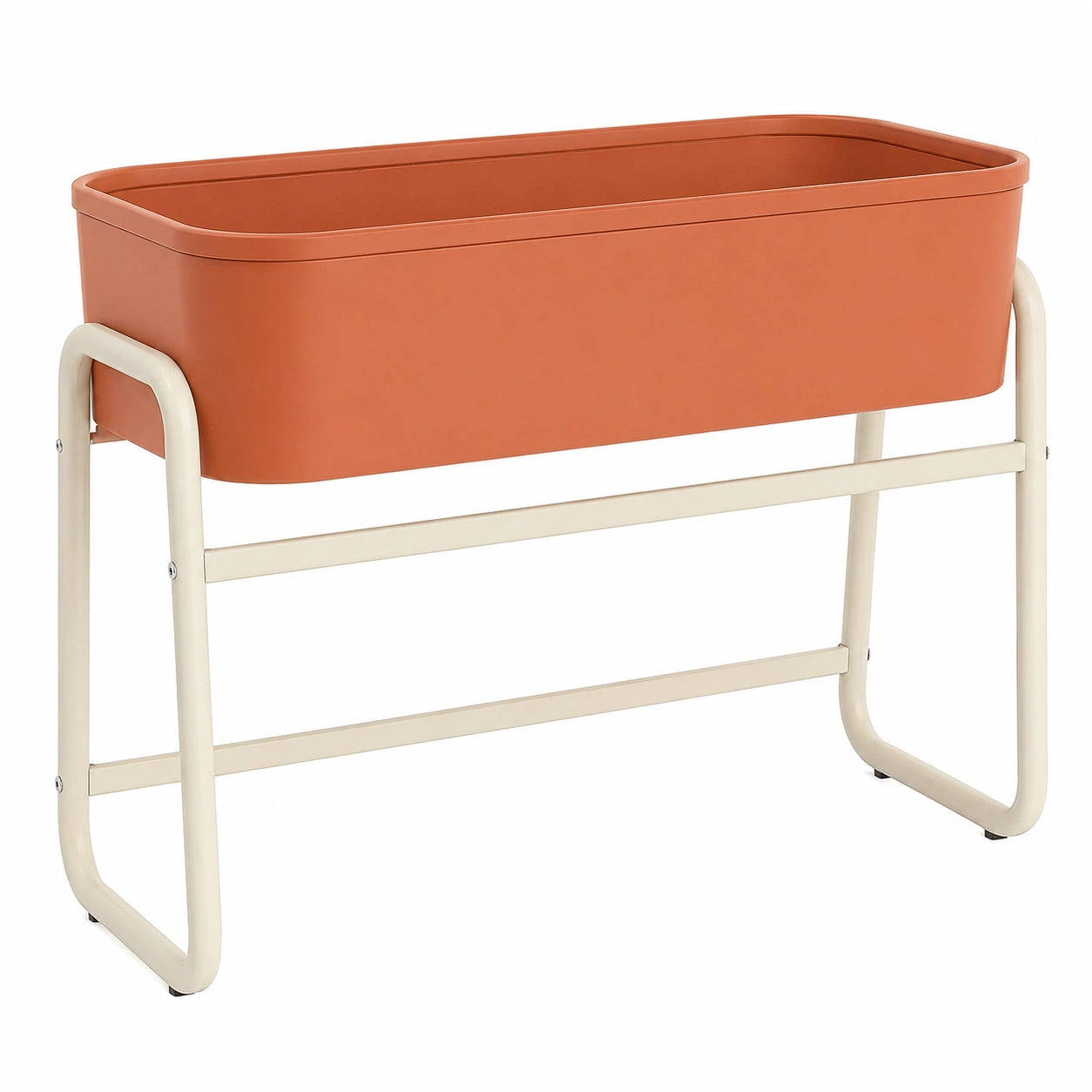 Jardinière à Pied Orange et Beige pour Intérieur et Extérieur