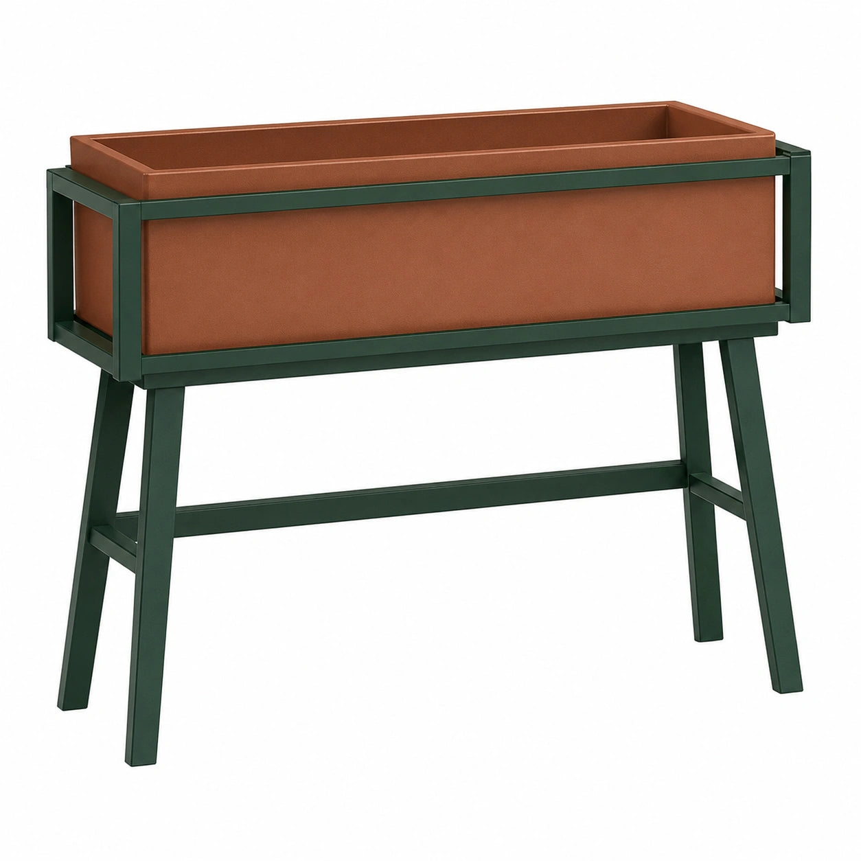 Jardinière sur Pied Rectangulaire Marron et Vert